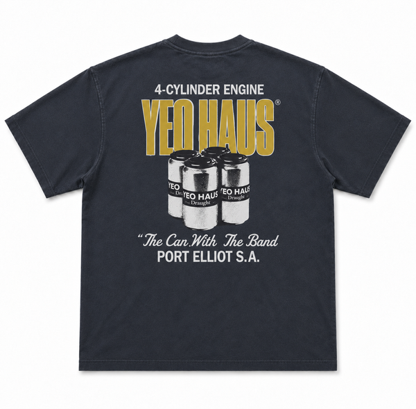Vintage black four-cylinder tee