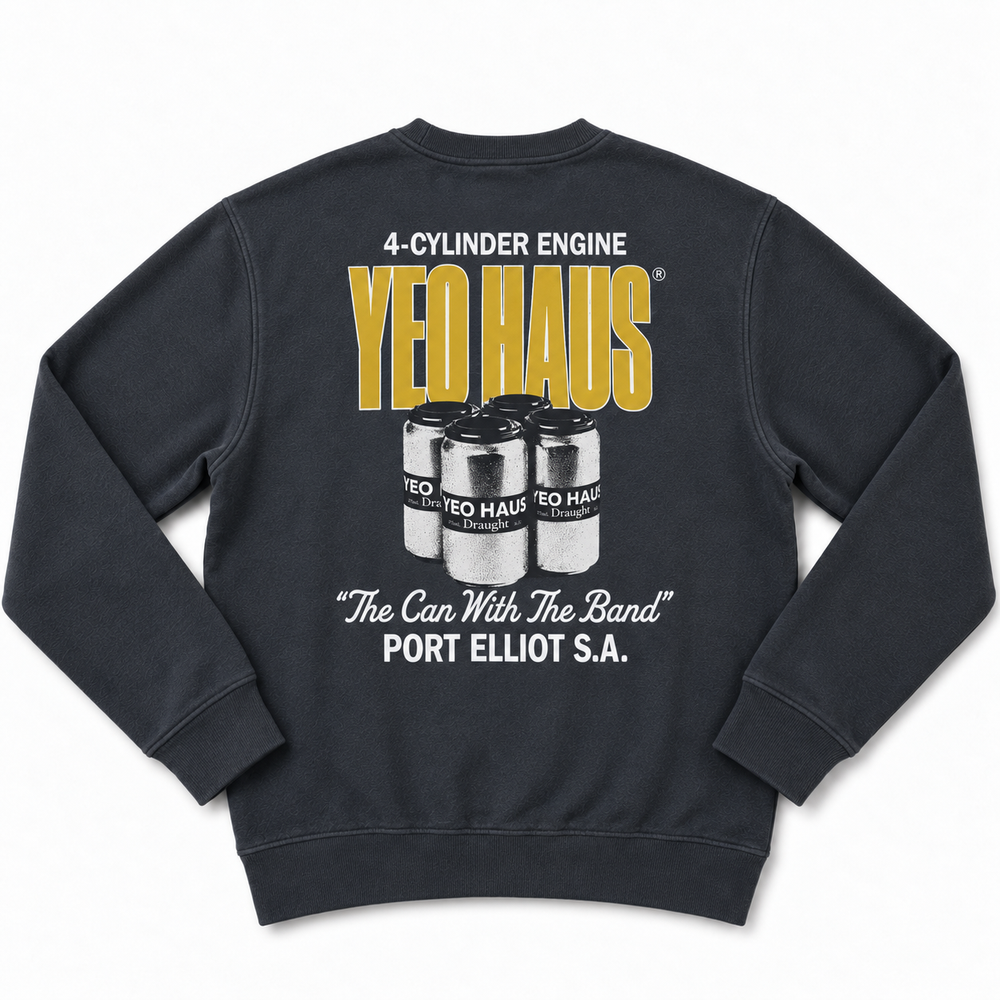 4 Cylinder Vintage Black sweatshirt back product view