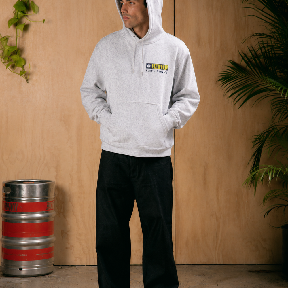 Surf + Service - Hoodie Grey Marle