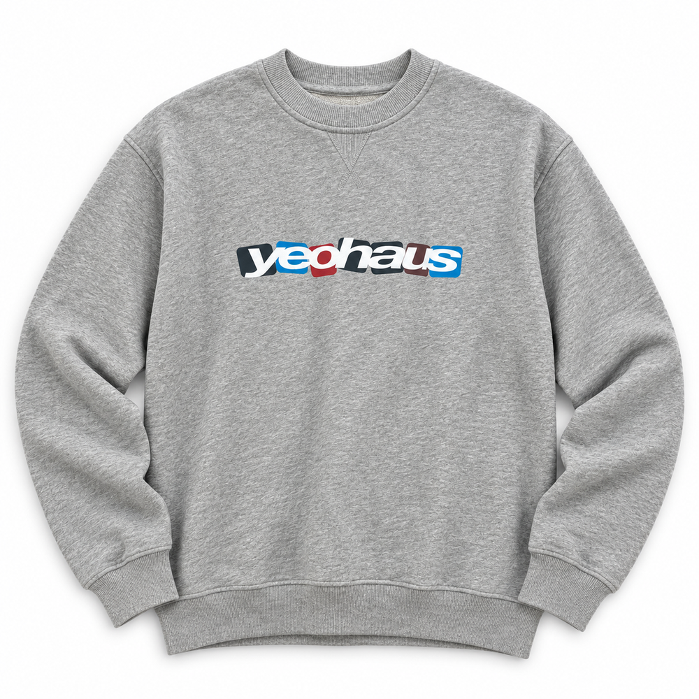 Yeo 93 Sweat grey marle front studio flatlay