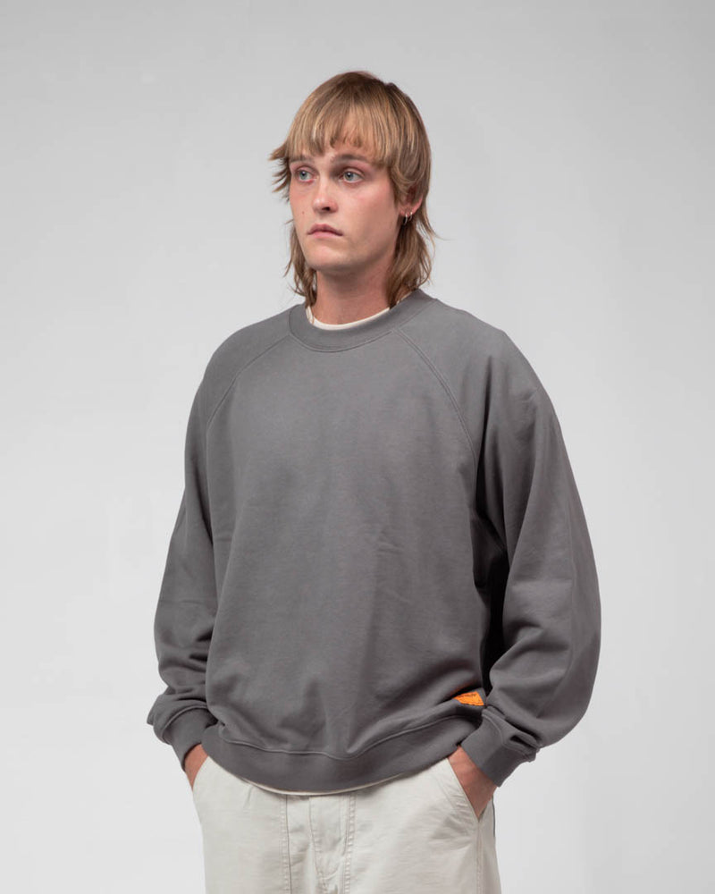 Staple Raglan Crew - Stone Grey