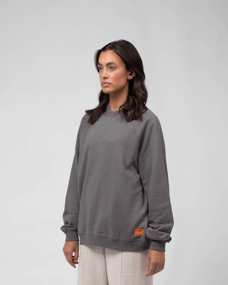 Staple Raglan Crew - Stone Grey